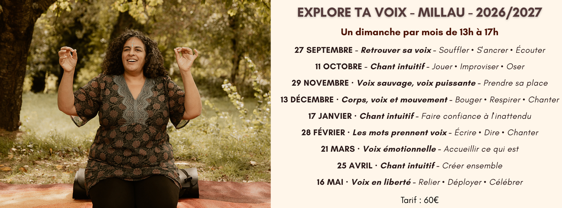 Calendrier des prestations 2