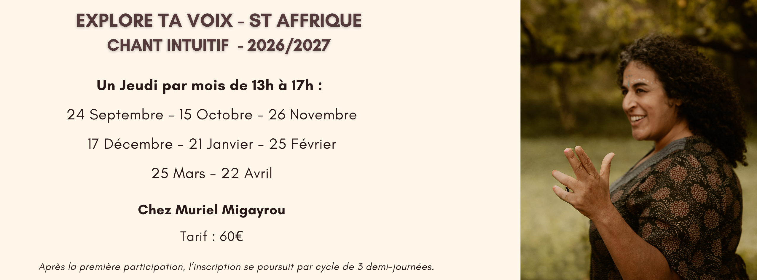 Calendrier des prestations 3
